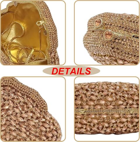 Novelty Crystal Clutch Coin Wallet Women Rhinestone Purse Sparkling Evening Bags for Wedding Party Prom Handbag(small house 1) in Saudi Arabia