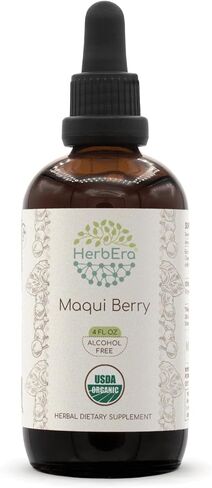 Maqui Berry B120 USDA Organic Tincture | Alcohol-Free Extract, High-Potency Herbal Drops, Liquid Supplement| Certified Organic Maqui Berry (Aristotelia chilensis) Dried Berry (4 oz) in Saudi Arabia