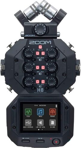 Zoom H8 8-Input / 12-Track Portable Handy Recorder with 128GB Pro Memory Card & Wide-Mouth Case Bundle in Saudi Arabia