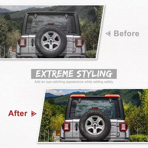 High Mount Brake Light with Turn Signals & Brake Lights, Extra Tail Light For Jeep Wrangler JK JKU 2007-2018 Upgrade Roof Tail Lights in Saudi Arabia
