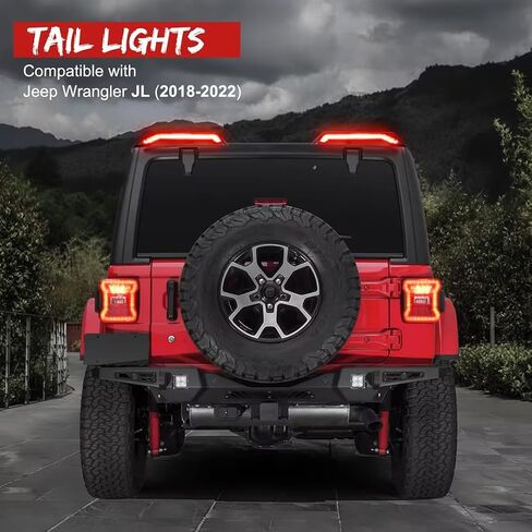 High Mount Brake Light with Turn Signals & Brake Lights, Extra Tail Light For Jeep Wrangler JK JKU 2007-2018 Upgrade Roof Tail Lights in Saudi Arabia