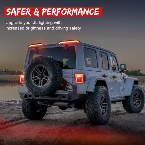 High Mount Brake Light with Turn Signals & Brake Lights, Extra Tail Light For Jeep Wrangler JK JKU 2007-2018 Upgrade Roof Tail Lights in Saudi Arabia