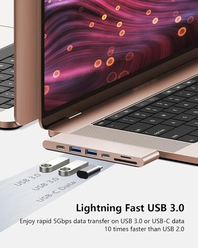USB C Hub for MacBook Pro Air 13 15 inch M1 2022/2021-2018, MacBook Adapter with 4K HDMI, 100W PD, 40Gbps TB3 5K@60Hz, USB-C, 2 USB 3.0 and SD/Micro Card Readers in Saudi Arabia