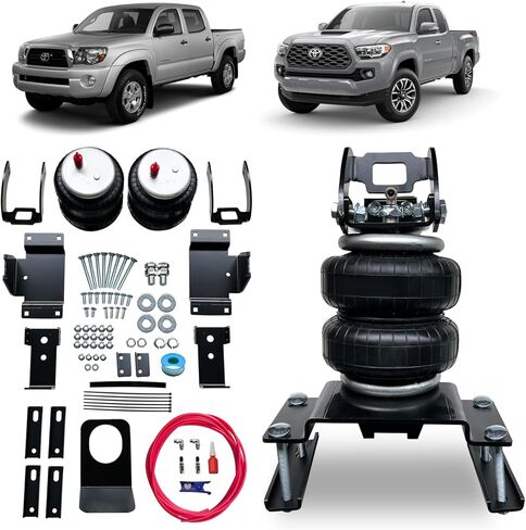 مجموعة تعليق أكياس الهواء الزنبركية من VIGOR متوافقة مع سيارة Toyota Tacoma 4WD وTacoma Prerunner 2WD موديل 2005-2023، ومجموعة نوابض مساعد الهواء الخلفي، بسعة تصل إلى 5000 رطل من سعة تسوية الحمل in Kuwait