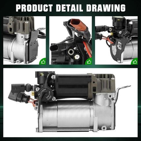 Air Suspension Compressor Pump with Relay Fits for AUDI A8 Quattro 2005-2010, Fits for S8 5.2L 2007-2010, Replace 4E0616007C, 4E0616007, 4E0616007A in Saudi Arabia