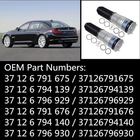 زوج التعليق الهوائي الخلفي 37126794139 37126794140 بديل لسيارات BMW 2009-2014 F01 F02 7 Series 740Li، 750Li، 760Li in Kuwait