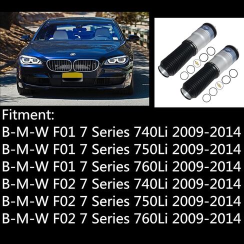 زوج التعليق الهوائي الخلفي 37126794139 37126794140 بديل لسيارات BMW 2009-2014 F01 F02 7 Series 740Li، 750Li، 760Li in Kuwait