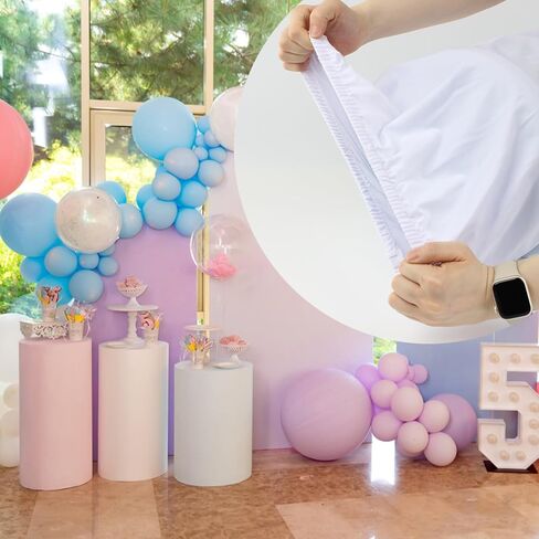 مجموعة Lxmxgk مكونة من 5 أغطية حامل لقاعدة أسطوانة سباندكس، أغطية قاعدة أسطوانية قابلة للتمدد، أغطية حامل صندوق عرض قاعدة أسطوانية مستديرة، غطاء عمود حامل القاعدة لحفلات أعياد الميلاد والزفاف in Kuwait