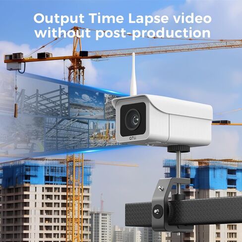 كاميرا ATLI Time Lapse Construction Camera FHD 1080P مثبتة مسبقًا وبطاقة ذاكرة سعة 128 جيجابايت وكاميرا بفاصل زمني مع تطبيق للتحكم في الحائط وفيديو Timelapse لموقع العمل في الهواء الطلق in Kuwait