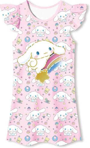 Girl's Princess Dress Kawaii Cartoon Character Print Casual Clothes for Kids 4-12 Years in Saudi Arabia