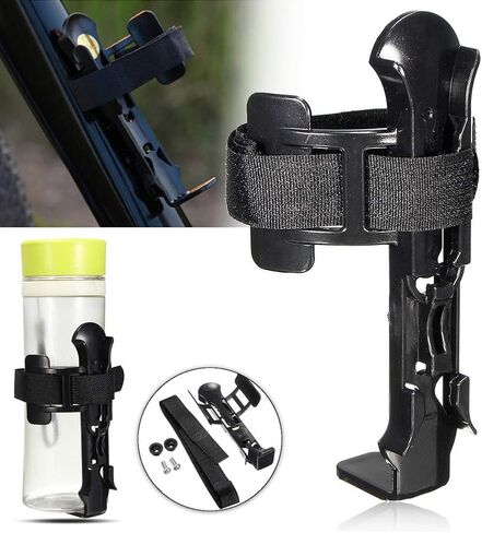 Bike Water Bottle Holder, Adjustable with Screws Bottle Holder Bicycle Rack Plastic Bicycle Accessories - Universal Bottle Cage(Black) in Saudi Arabia