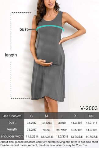 PARNIXS Women's Fashion Maternity Dress Sleeveless Dresses with Pockets，Summer Thin Section Maternity Clothes in Saudi Arabia
