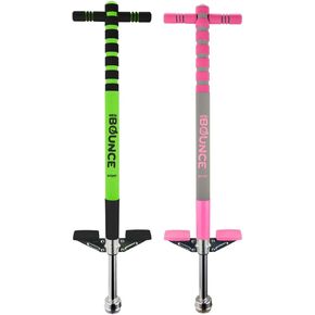 New Bounce Pogo Stick for Kids – Sport Pogo Sticks with Foam Grips – Beginner & Intermediate Riders – Durable Outdoor Active Toy for Boys & Girls – Green & Pink Set in Kuwait
