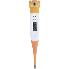 Pet Digital Thermometer Waterproof Soft Probe LED for Dogs Cats Orange in Kuwait