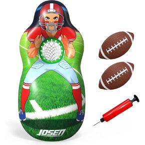 Inflatable Football Target Net Toss Game, Double-Sided Football Target with Inflatable Footballs, Manual Pump, Perfect for Party Sports Toy for Kids & Teens in Saudi Arabia