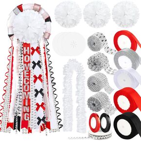 Homecoming Mum DIY Craft Kit - Complete Supplies Set for Corsages White in Kuwait