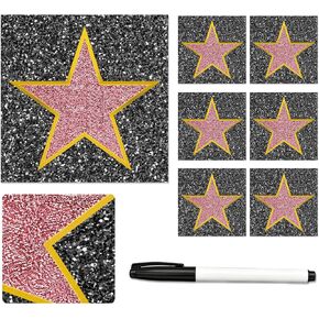 Starboling Movie Star Sticker,25 Pcs Red Carpet Theme Decorations with Black Marker,11x11inches in Kuwait