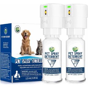 Pet Spray Deterrent System [2 Pack] Motion Activated Cat Deterrent Spray | Automatic Cat Deterrent Spray for Cats & Dogs Pet Deterrent, Senses Pets Up to 3 Feet Away, Friendly in Kuwait