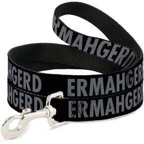 Buckle-Down Pet Leash - ERMAHGERD! Black/Gray - 4 Feet Long - 1" Wide in Saudi Arabia