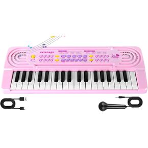 Toddler Kid Toy Piano Keyboard, 37 Keys Pianos Music Toys with Microphone in Kuwait