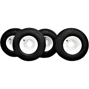 إطار وعجلة أنتيجو 18x8.50-8 مع مجموعة بيضاء 8x7 لعربة الجولف وجزازة العشب (مجموعة من 4) in Kuwait