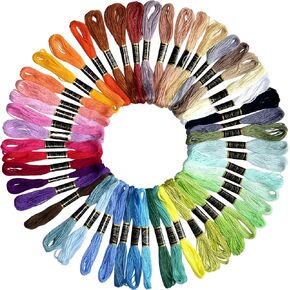 Friendship Bracelet String 50 Skeins Rainbow Color Embroidery Floss Cross Stitch Embroidery Thread Cotton Floss Bracelet Yarn, Craft Floss(Fashionable Color) in Kuwait