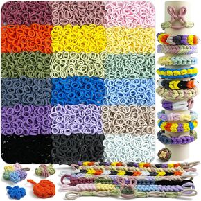 UCDRMA 1800PCS Soft Cloth Loom Bands Refill for Bracelet, Loop Bracelet Making Kit in 18 Rainbow Colors Weaving Loom Refill Loops Pack, Elastic Band Bracelet Kit Can Make 70+ Friendship Bracelets in Saudi Arabia