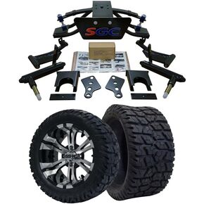 Hardcore Parts 6" Heavy Duty Double A-Arm Suspension Lift Kit for Club Car PRECEDENT Golf Cart (2004+) with 15" Black 'VENOM' Wheels and 23"x10"-15" GATOR On-Road/Off-Road DOT rated tires in Saudi Arabia