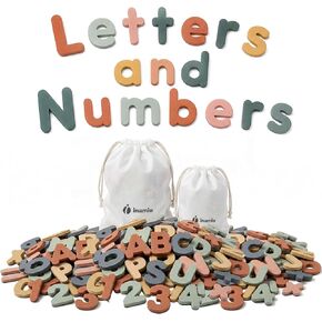 inamio Pastel Foam Magnetic Letters and Numbers for Toddlers – 124+ Pieces in Kuwait