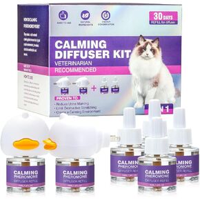Tcllka Cat Calming Pheromone Diffuser Effectively Relieve Anxiety Stress Cat Calming Diffuser Comfort for Cats Refill Reduce Fighting Spraying and Scratching Calm Relaxing 48ml/Bottle Fits All Cats in Kuwait