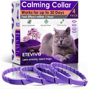 Cat Calming Collar, 4 Pack – 30 Day Pheromone Calming Collars for Cats, Anxiety & Stress Relief, Lavender-Free, Adjustable Breakaway Collar for Travel, Noise & Separation in Kuwait