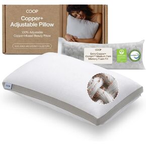 Coop Home Goods Copper+ Adjustable Pillow King, Bed Pillow for Sleeping in Saudi Arabia