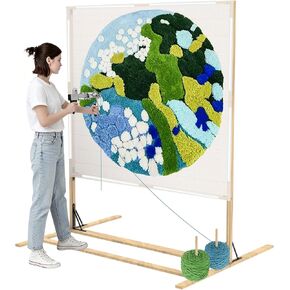 Kerty Extra Large Tufting Frame, 79" × 58" Wooden Tufting Frame for Rug Making, A Safer Tufting Cloth Stand Using Plastic U-Shaped Channels Instead of Nails in Kuwait