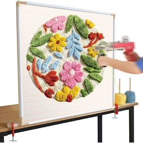Kerty 29.5" Tufting Frame, Wooden Tufting Frame for Rug Making, A Safer Tufting Cloth Stand Using Plastic U-Shaped Channels Instead of Nails in Kuwait
