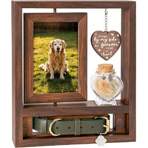 3 in 1 Dog Memorial Frame, Rotating Wood Frame with Fur Jar in Saudi Arabia