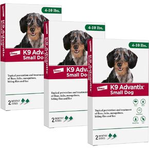 K9 Advantix Flea, Tick & Mosquito Prevention for Dogs 4-10 lbs. | Flea Drops for Small Dogs | Apply Monthly | 2 Treatments in Kuwait
