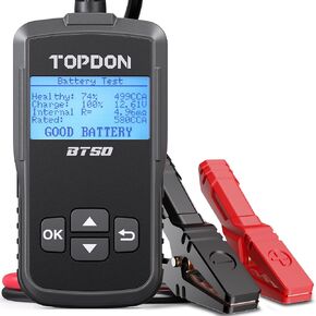 Car Battery Tester 12V, TOPDON BT50, Automotive 100-2000 CCA Battery Load Tester Cranking and Charging System Auto Test Scan Tool Digital Battery Alternator Analyzer (Upgraded Version of AB101) in Saudi Arabia