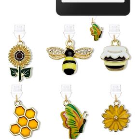 6PCS Initial Bee Type C Dust Plug Charms Compatible with Kindle USB C in Kuwait