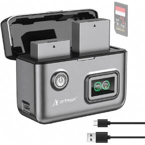 Artman LP-E10 بطارية 3 عبوات 1600 مللي أمبير و3 فتحات LCD لكاميرات Canon LP E10، EOS Rebel T7 T6 T5 T3 T100، Kiss X50 X70 X70 X80 X90، EOS 1100D 1200D 1300D 1500D 2000D 3000D 4000D كاميرات رقمية in Kuwait