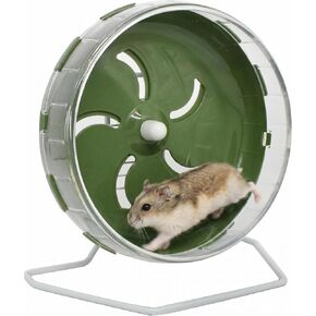 Hamster Wheel, 8.5 inch Silent Hamster Exercise Running Wheel with Stand,Pet Small Animals Exercise Running Toys,Adjustable Quiet Spinner for Guinea Pigs, Sugar Gliders, Gerbils (Green, 8.5in) in Saudi Arabia