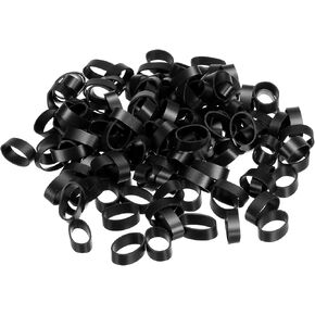 PATIKIL Silicone Rubber Bands Cable Ties 50pcs Non-slip 5/8" Flat Black for Cord Wrapping, Bag Wraps, Art in Saudi Arabia