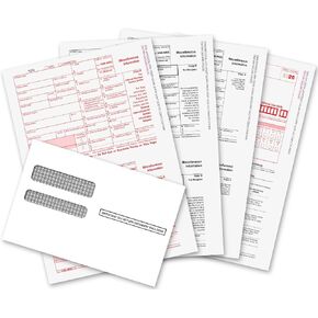 1099 MISC Forms 2020، 1099 MISC نماذج الليزر معتمدة من IRS مصممة للبرمجيات السريعة والمحاسبة 2020، مجموعة من 4 أشكال ضرائب الأجزاء 50 ظرف ذاتي الختم 50 ظرفًا، مجموعة بائعين - إجمالي 103 (203) in Kuwait
