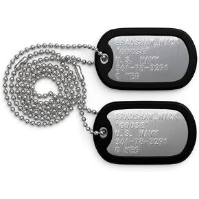 Military Dog Tag Necklace with Pre-Stamped ID Plates and Silencers in Saudi Arabia