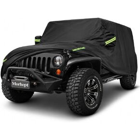 Morhept غطاء مقاوم للماء لسيارة Jeep Wrangler JK JL CJ YJ TJ 2 باب 1987-2023 أغطية مطر خارجية كاملة لسيارة جيب مقاومة للغبار والخدش ومضادة للثلوج in Kuwait