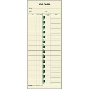 TOPS Job Cards (Replaces L-61, 15-800622), 1-Sided, 3-1/2" x 9", Manila, Green Print, 500-Count (1258) in Kuwait