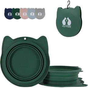 RUNROLE 2 in 1 Collapsible Dog Travel Water Bowls, Portable Pet Cat Bowl in Kuwait