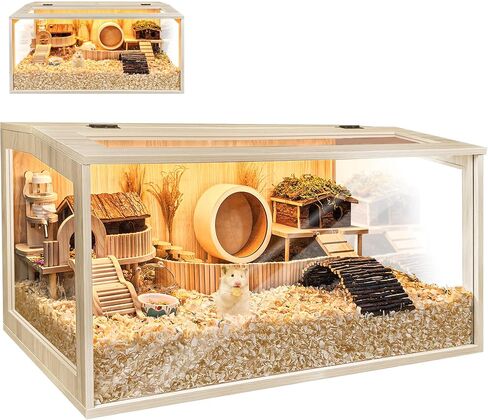Hamster Cage Chewproof, Large Hamster Cages and Habitats, Openable Top with Acrylic Sheets, Solid Built in Kuwait
