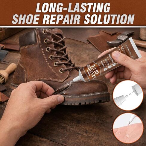Leather Glue, 120ml Transparent Leather Adhesive, Industrial Strength, Waterproof, Leather Cement with Applicator Brush, Flexible Bond for Shoes, Bags, Sofa, Car Seats, PU and Fabric in Saudi Arabia