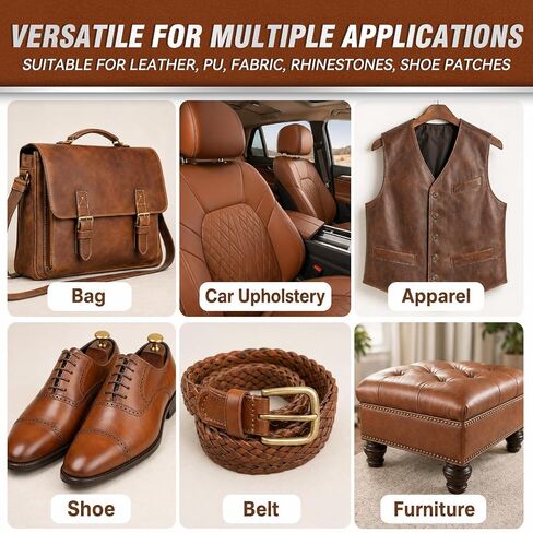 Leather Glue, 120ml Transparent Leather Adhesive, Industrial Strength, Waterproof, Leather Cement with Applicator Brush, Flexible Bond for Shoes, Bags, Sofa, Car Seats, PU and Fabric in Saudi Arabia