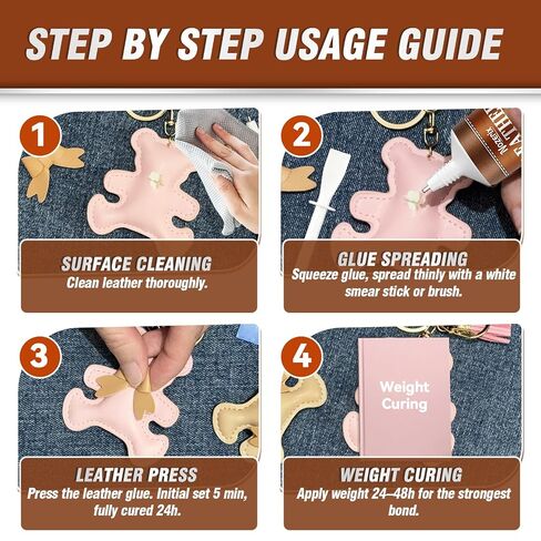 Leather Glue, 120ml Transparent Leather Adhesive, Industrial Strength, Waterproof, Leather Cement with Applicator Brush, Flexible Bond for Shoes, Bags, Sofa, Car Seats, PU and Fabric in Saudi Arabia